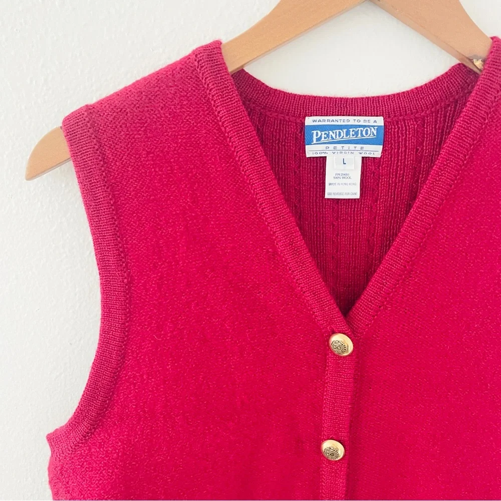 Pendleton Vintage Wool Red Vest
